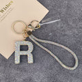 Alphabet Rhinestone Keychain Wristlet K1406 - R
