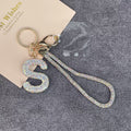 Alphabet Rhinestone Keychain Wristlet K1406 - S