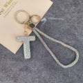 Alphabet Rhinestone Keychain Wristlet K1406 - T