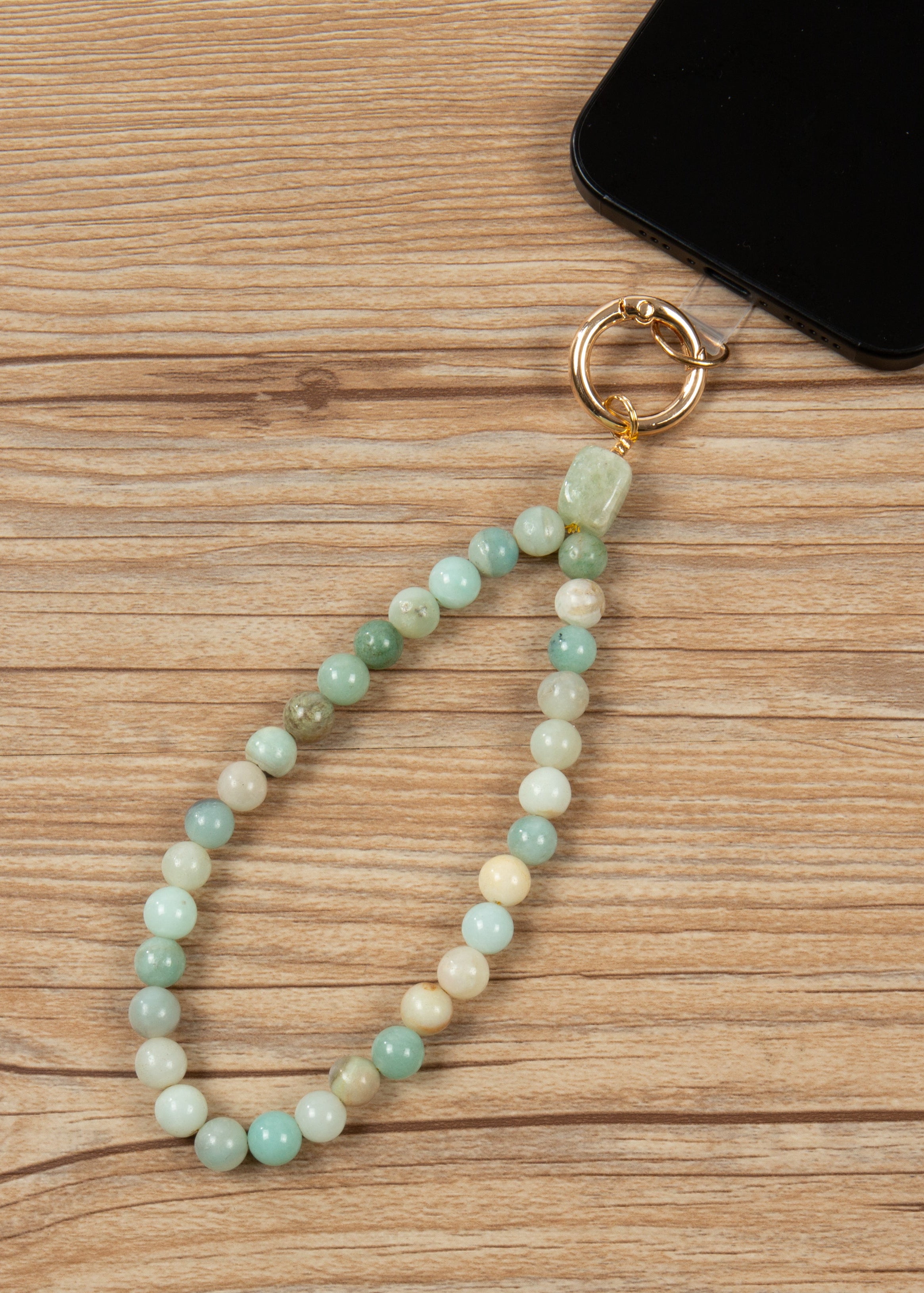 Amazonite Keychain Wristlet K1418