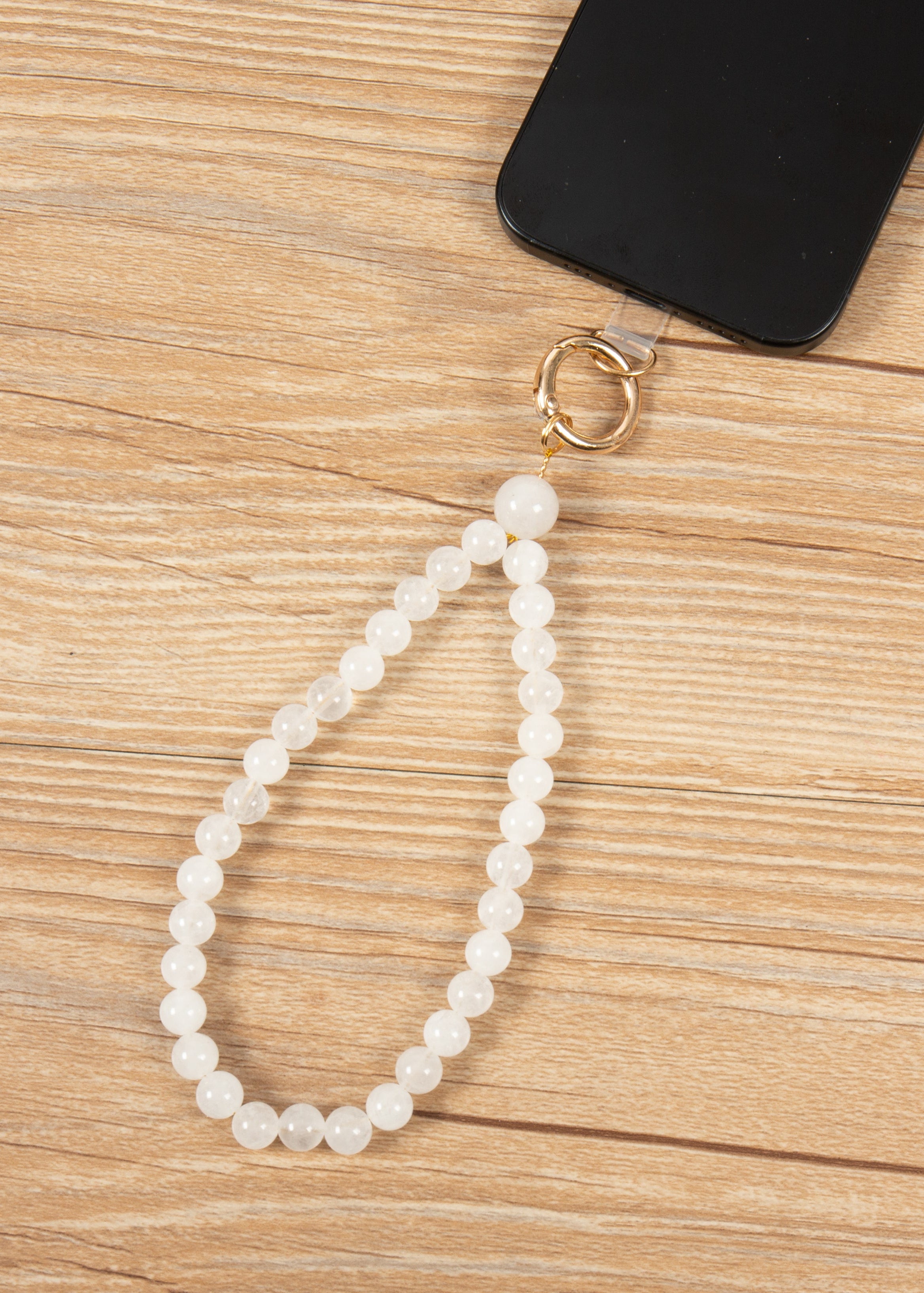 White Jade Keychain Wristlet K1418