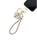 Dice Rhinestone Alloy Keychain Wristlet K1426