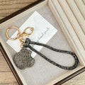 Apple Rhinestone Alloy Keychain Wristlet K1436