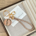 Basketball Rhinestone Alloy Keychain Wristlet K1438