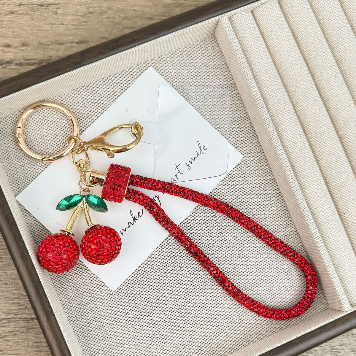 Cherry Alloy Keychain Wristlet K1440