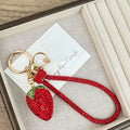 Strawberry Rhinestone Alloy Keychain Wristlet K1445