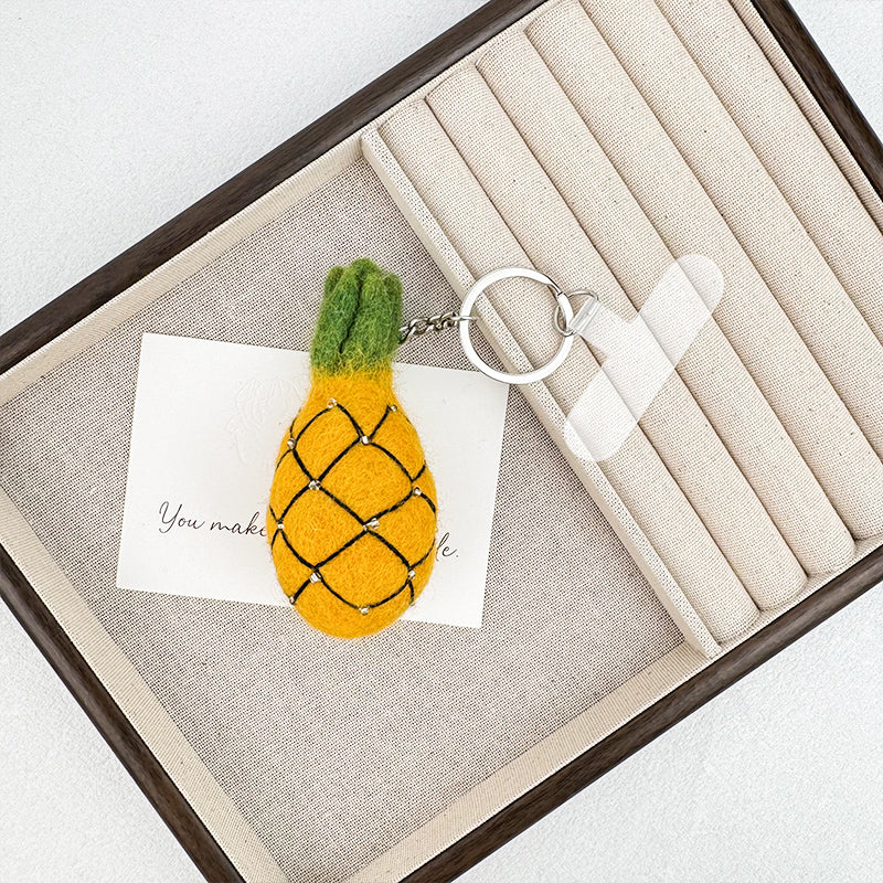 Pineapple Felt Keychain K1456