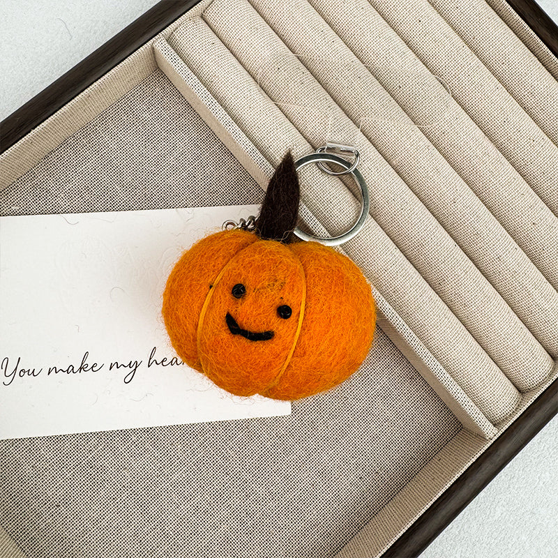 Pumpkin Felt Keychain K1459