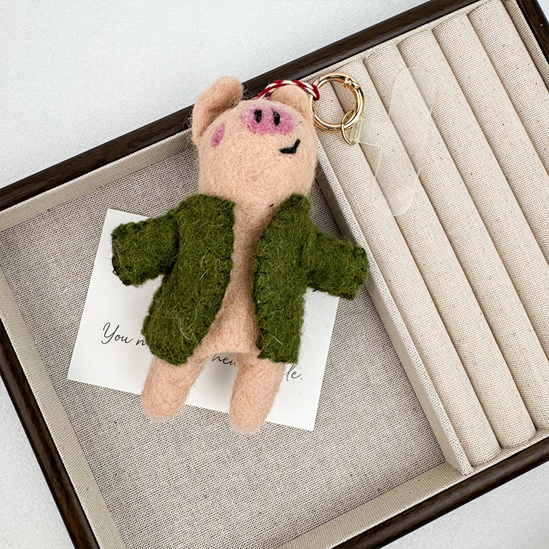 Pig Felt Keychain K1482