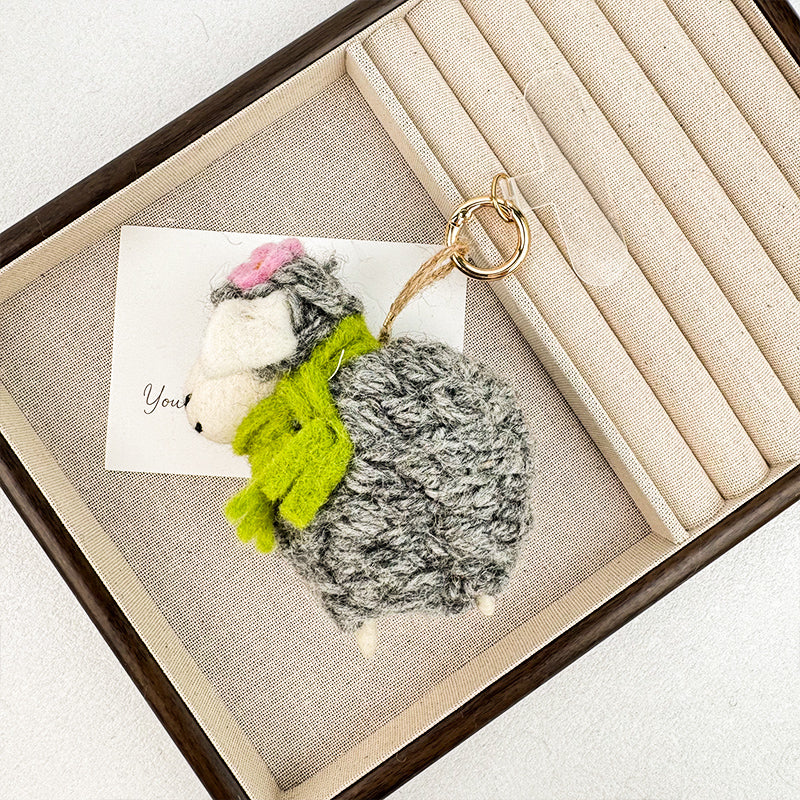Sheep Felt Keychain K1484