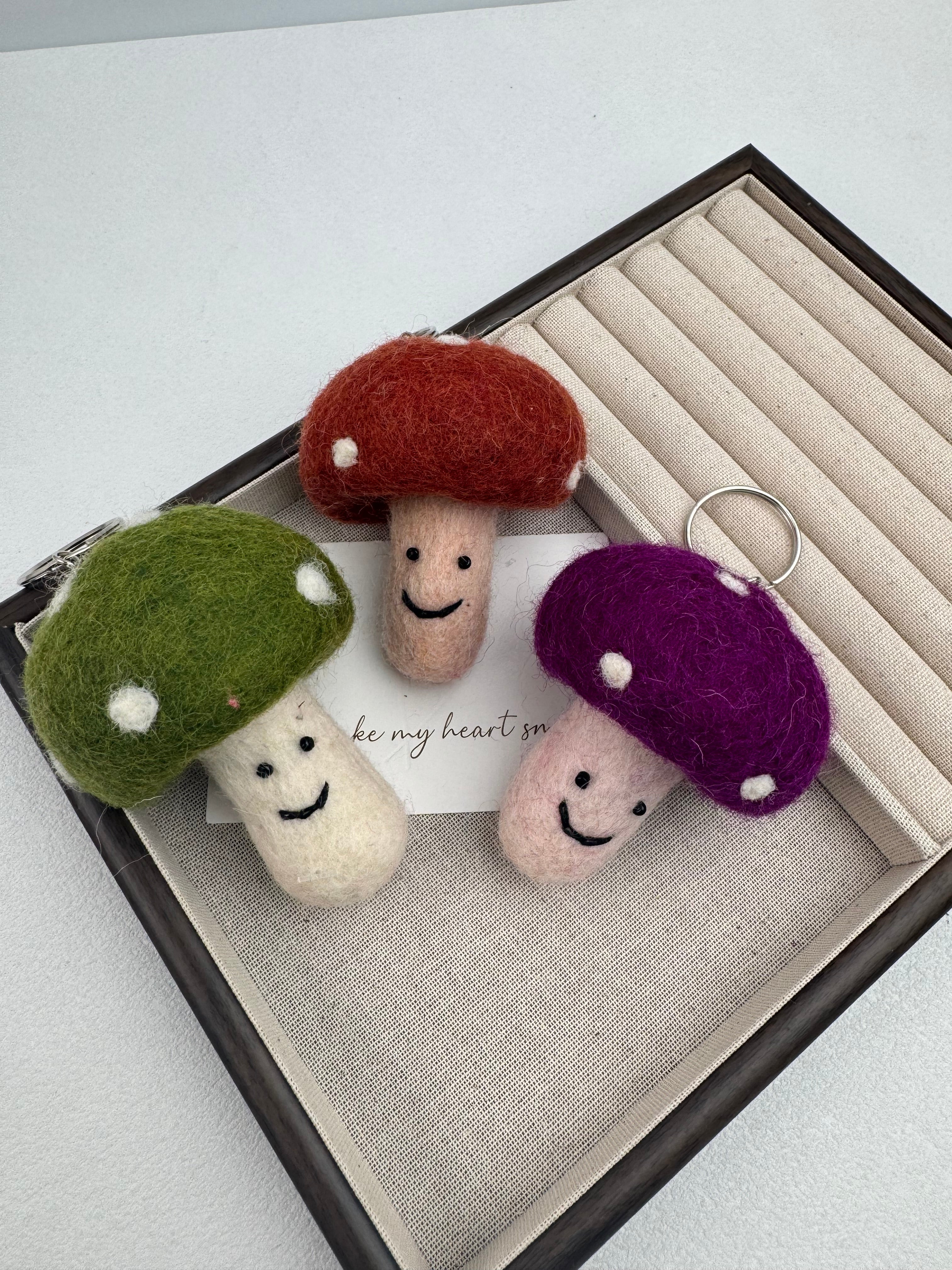 Mushroom Felt Keychain K1496