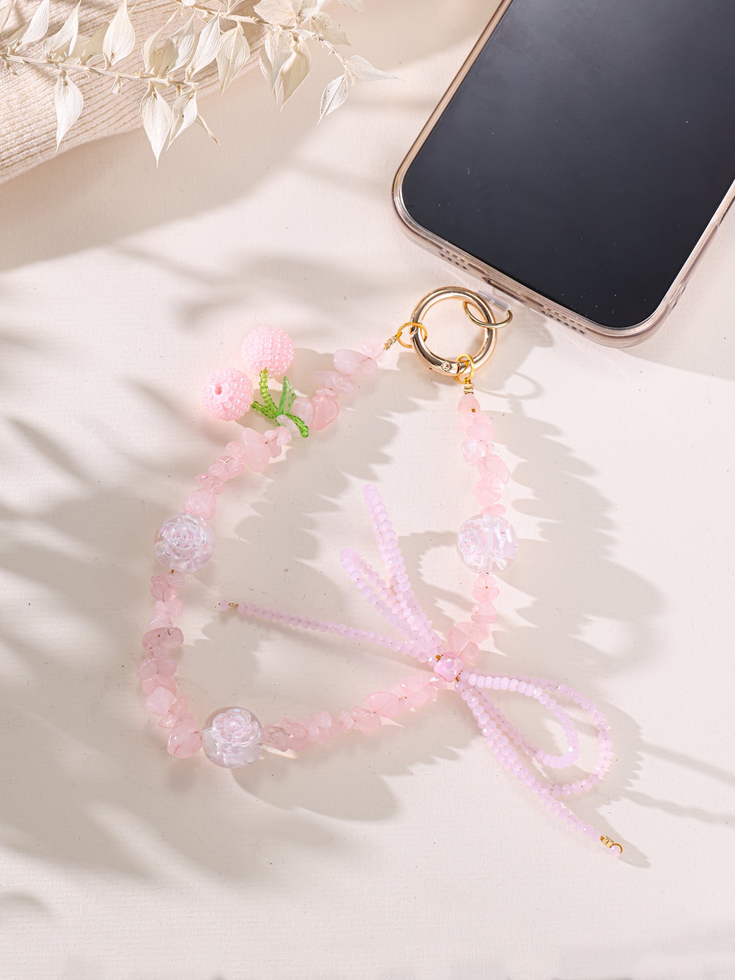 Rose Crystal Keychain Wristlet K1503