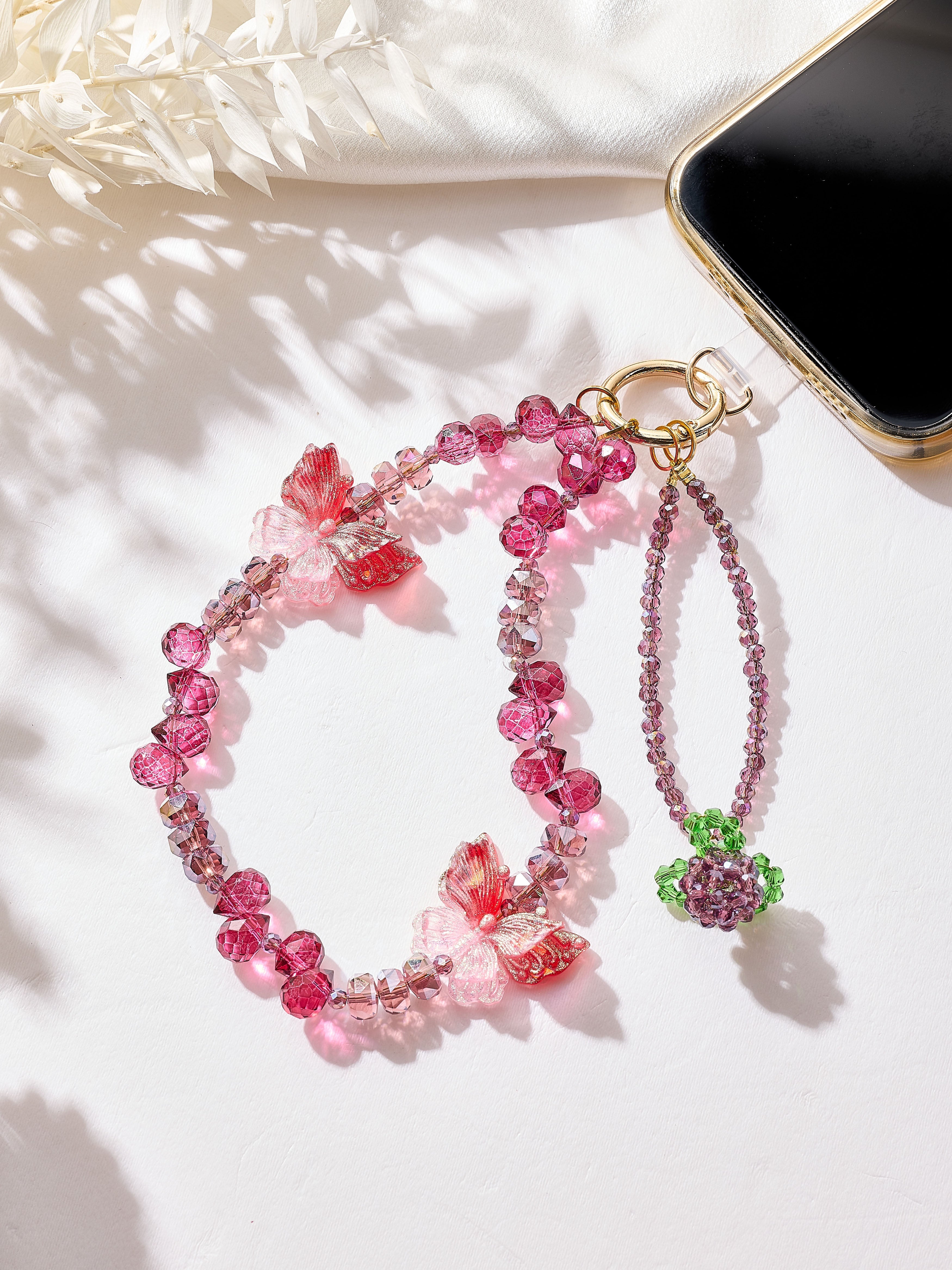Butterfly Crystal Keychain Wristlet K1510