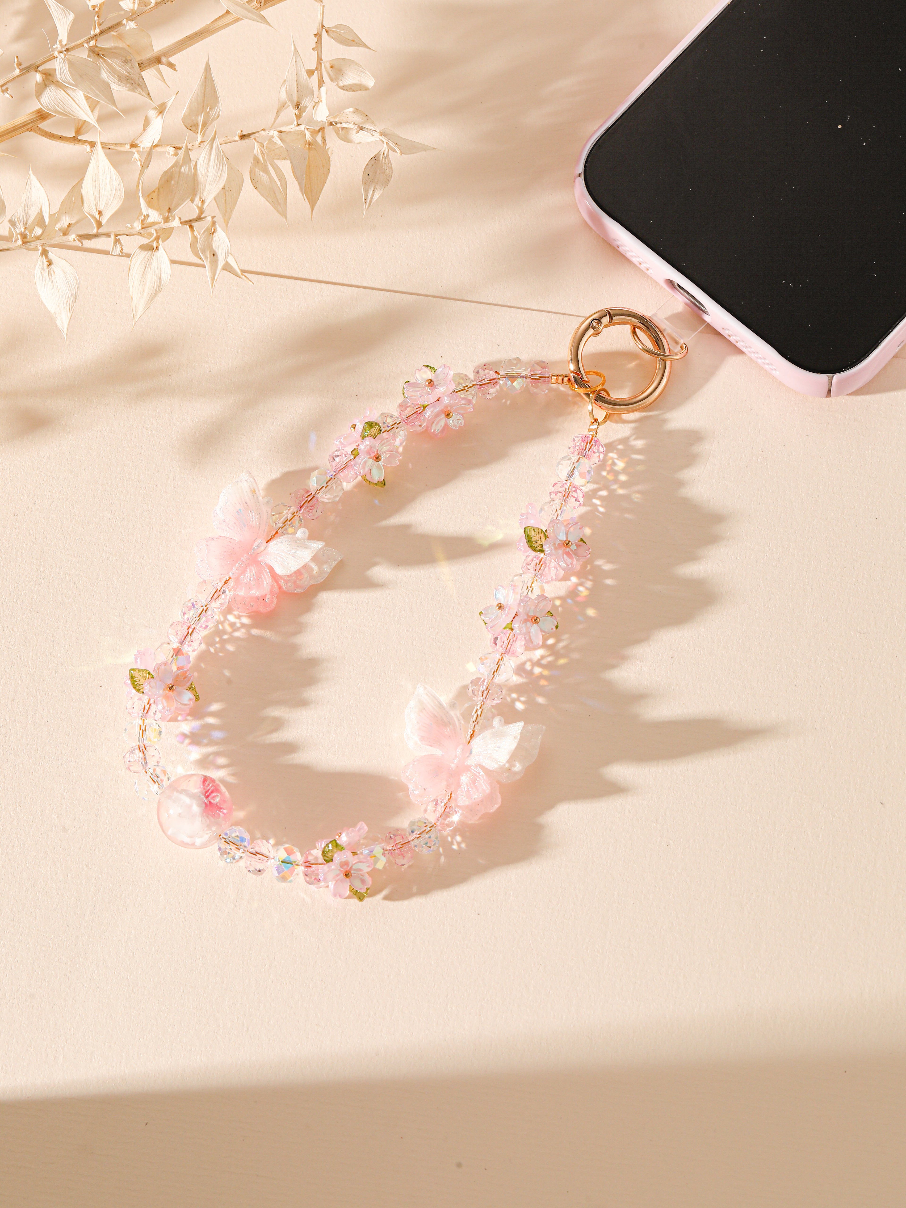 Butterfly Crystal Keychain Wristlet K1512