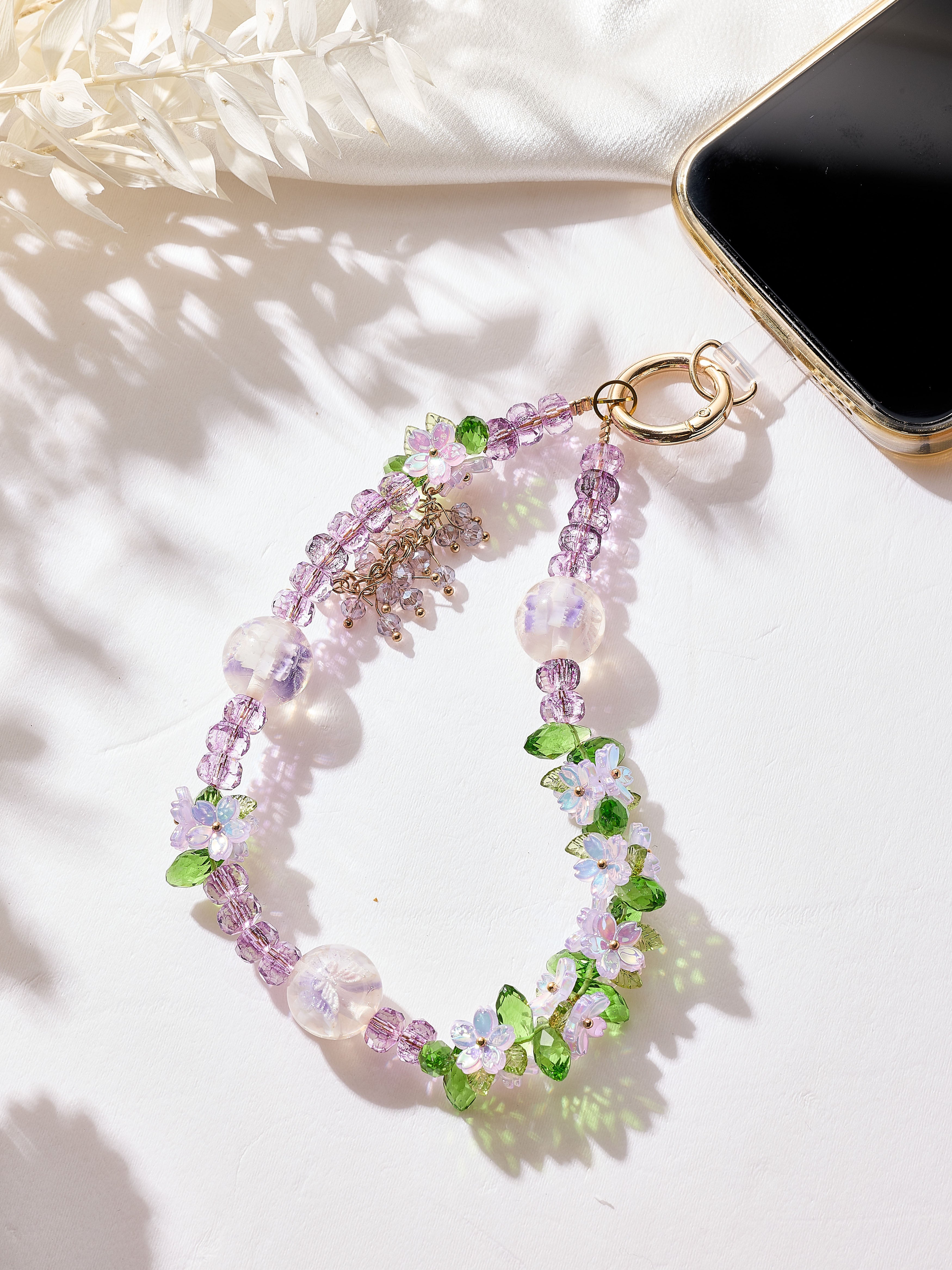 Flower Crystal Keychain Wristlet K1515