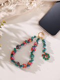Flower Crystal Keychain Wristlet K1518
