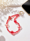 Heart Shape Crystal Keychain Wristlet K1529
