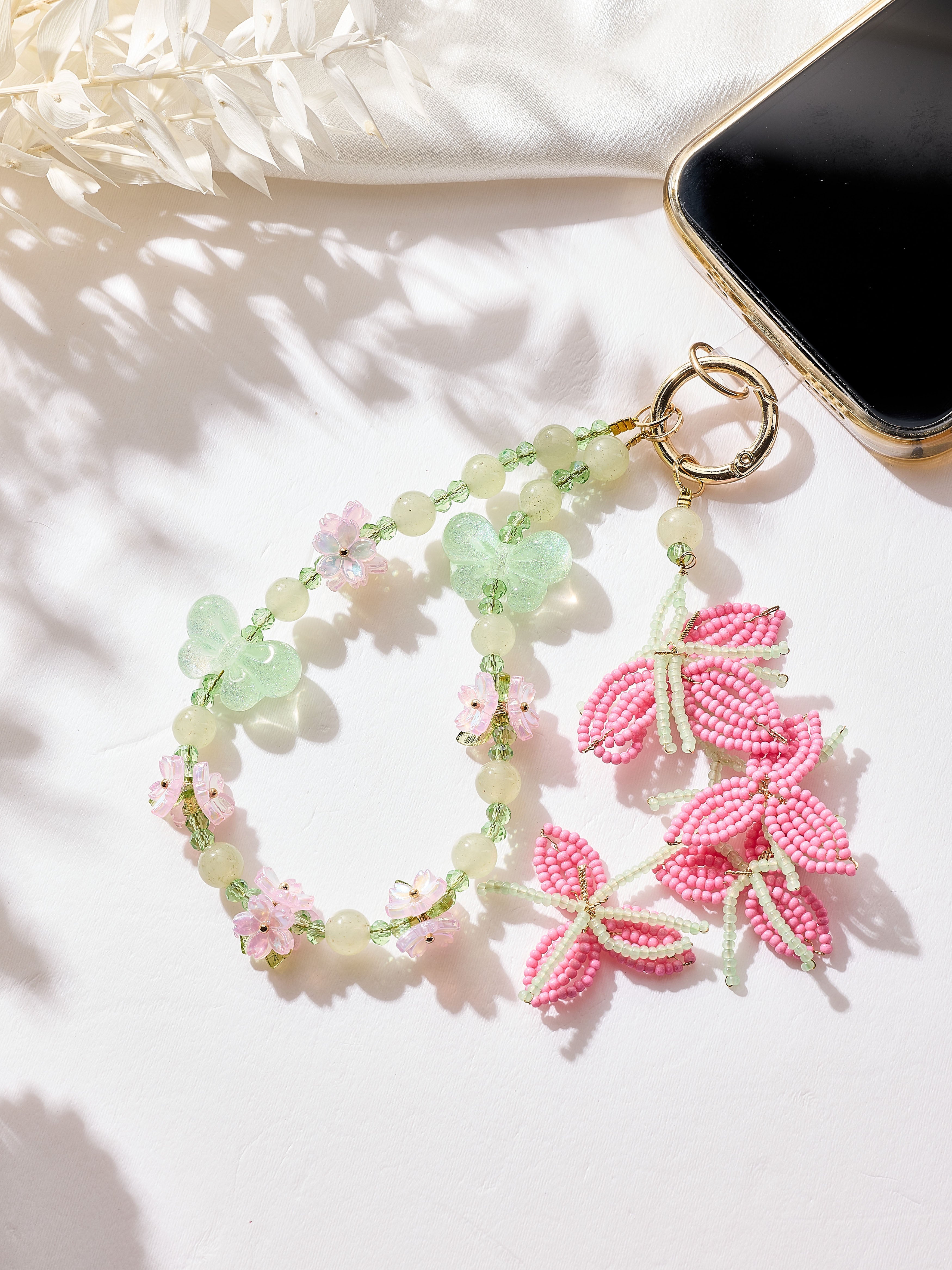 Flower Crystal Keychain Wristlet K1531