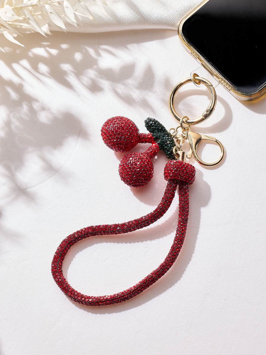 Cherry Crystal Keychain Wristlet K1537