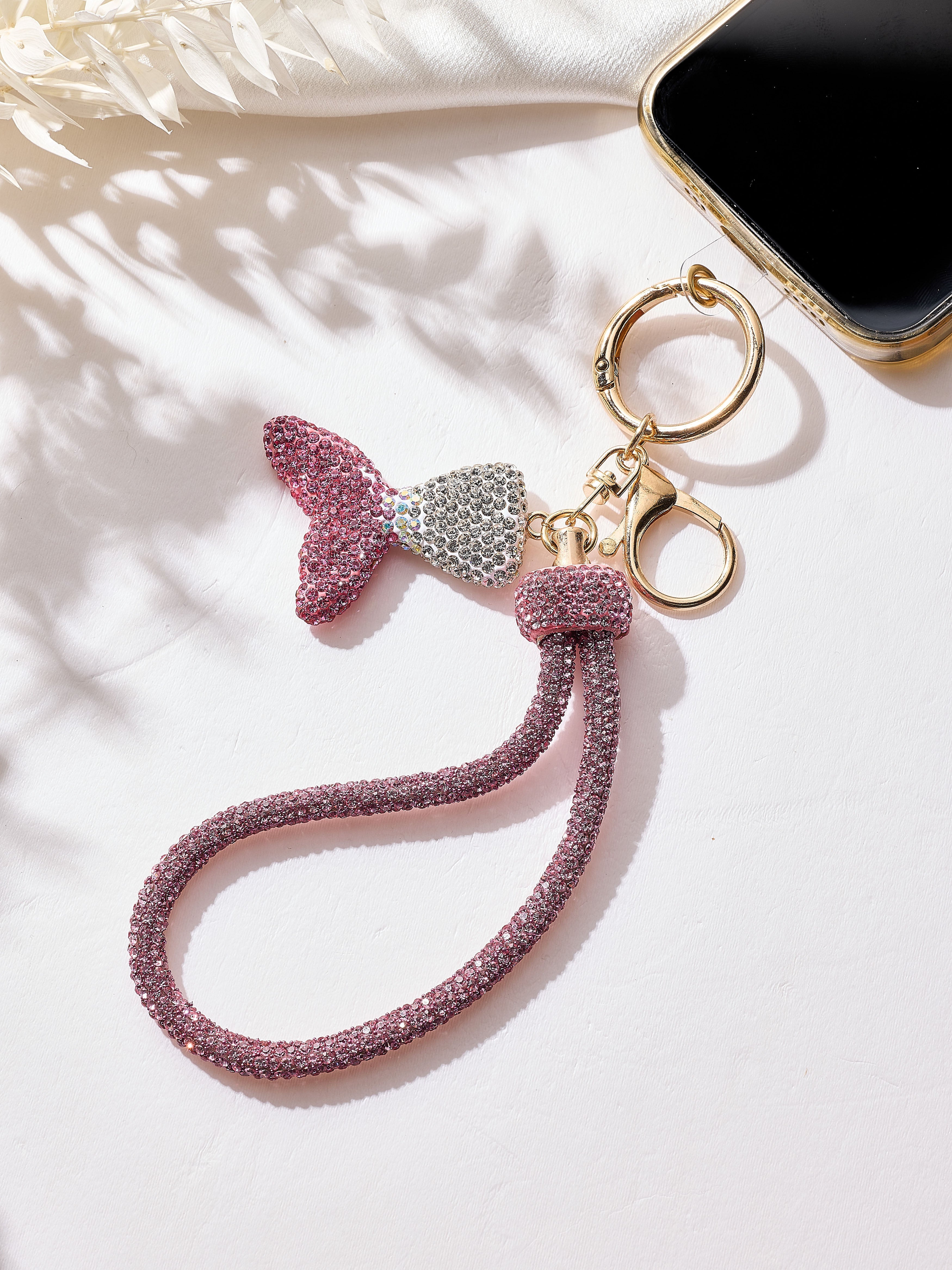 Fish Tail Crystal Keychain Wristlet K1538