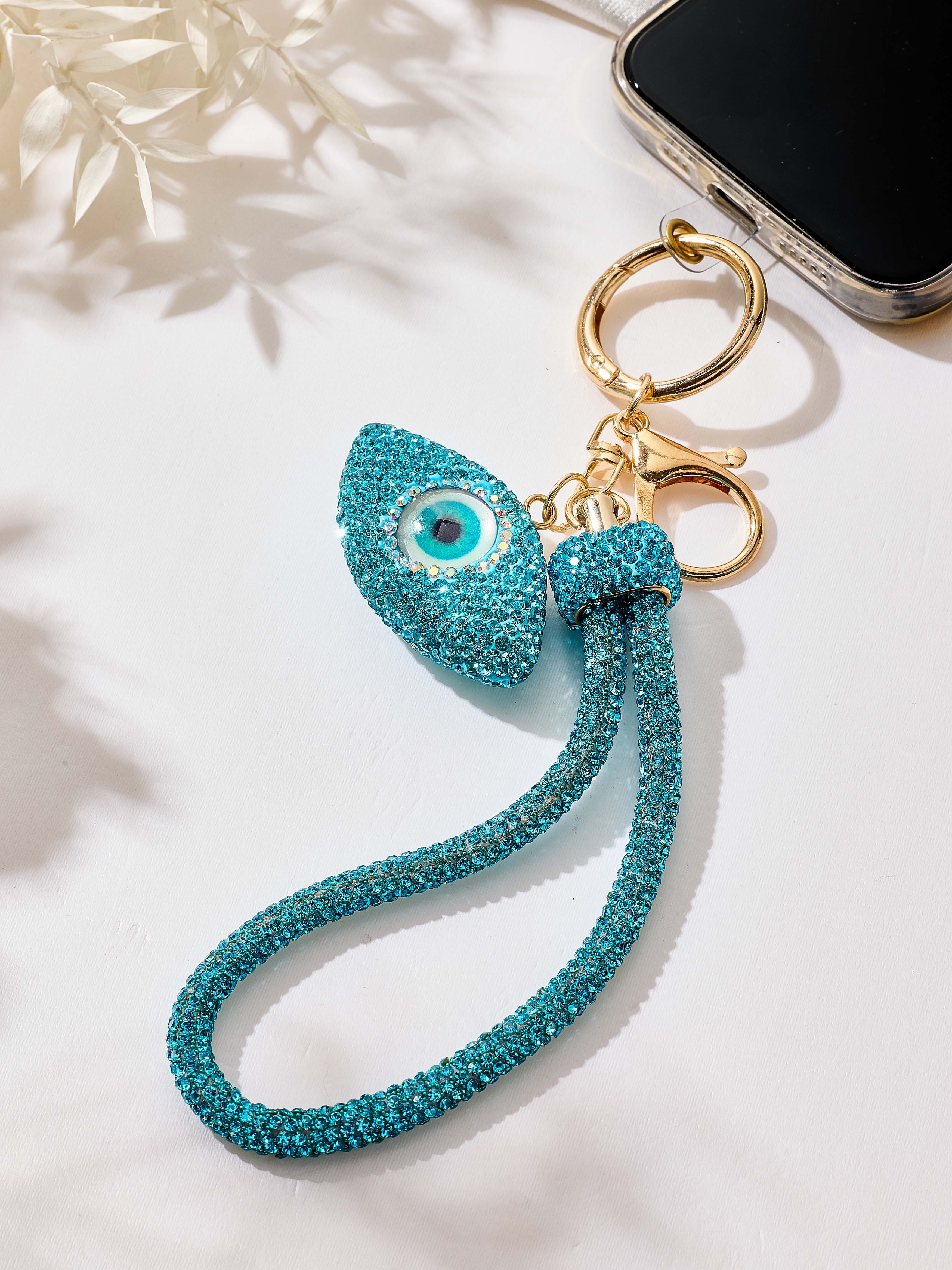 Eye Rhinestone Keychain Wristlet K1551