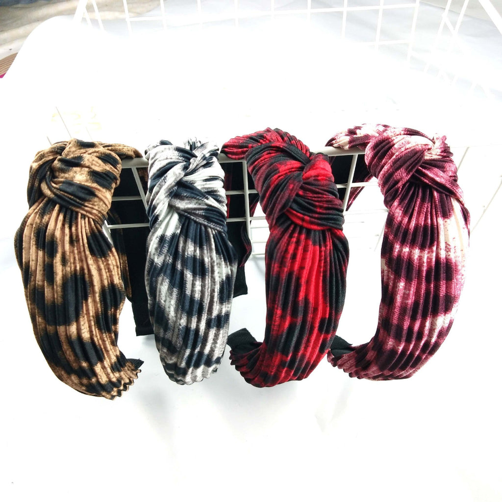 Animal Printed Pleated Headband L2529