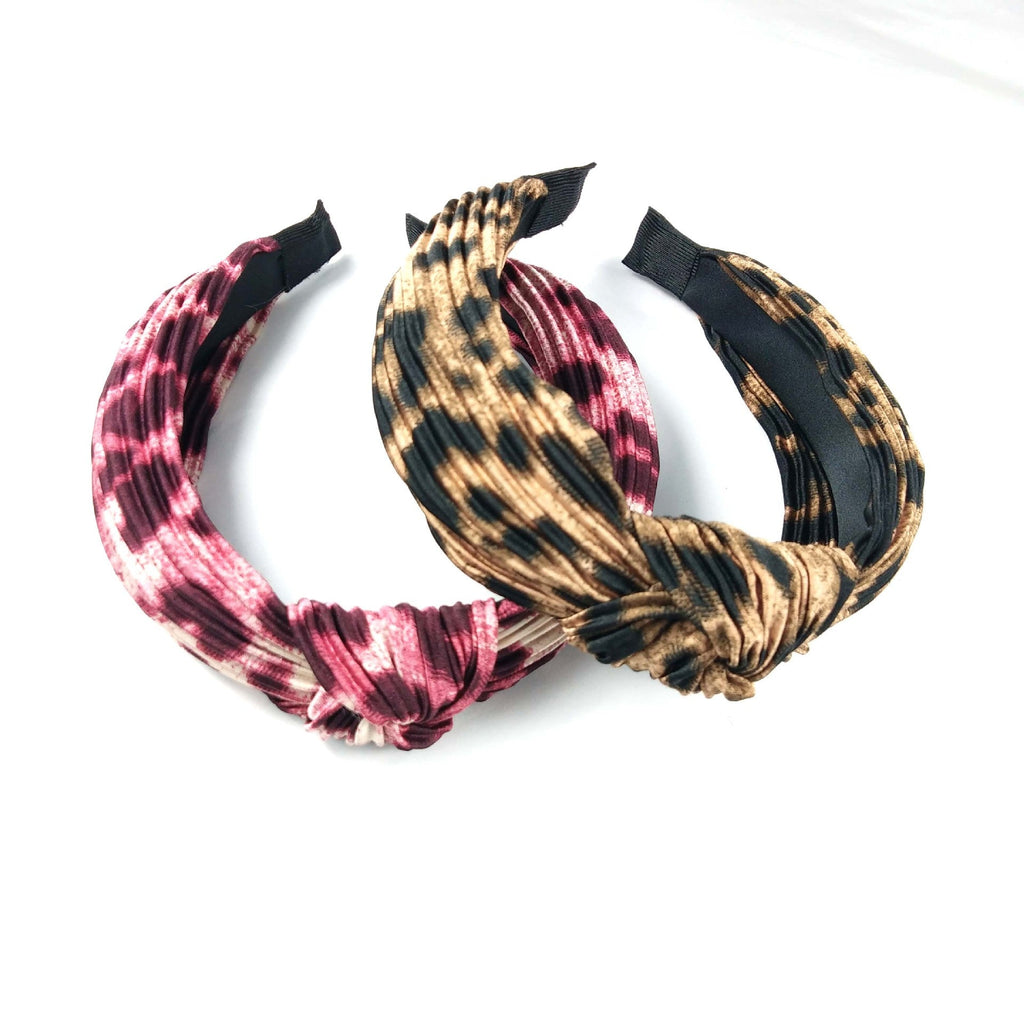 Animal Printed Pleated Headband L2529