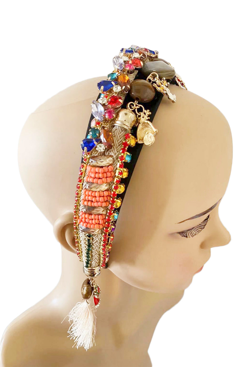 Bohemian Rhinestone Tassel Headband L2681
