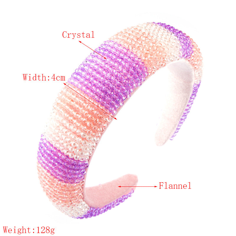 Multicolor Crystal Sponge Headband L2720