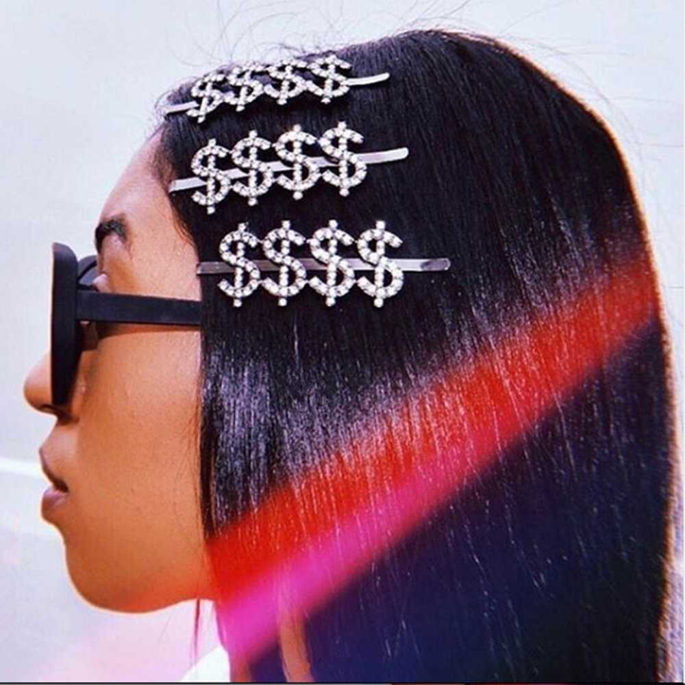 Dollar Rhinestone Hair Clip L2754