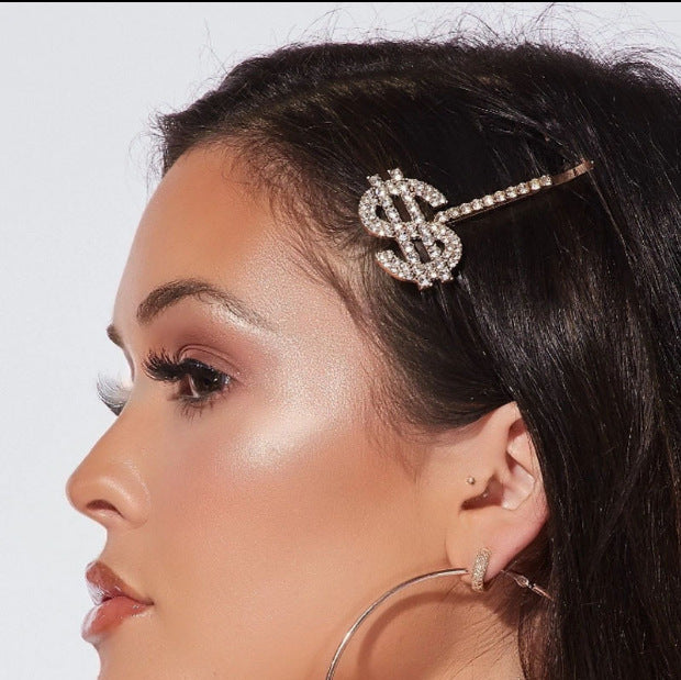 Dollar Rhinestone Hair Clip L2755