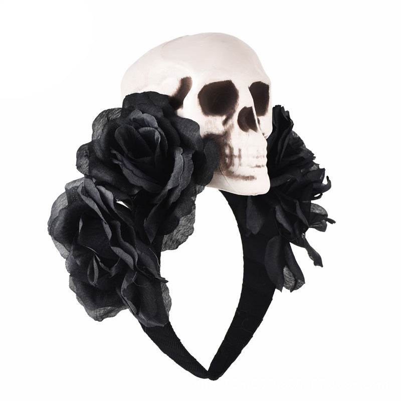 Gothic Skull Rose Headband L2767