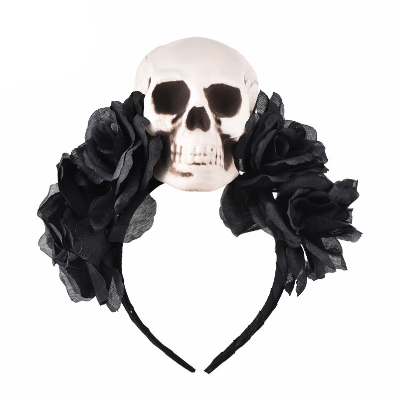 Gothic Skull Rose Headband L2767