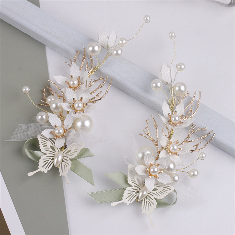 Handmade Flower Pearl Hair Clip Set L2827
