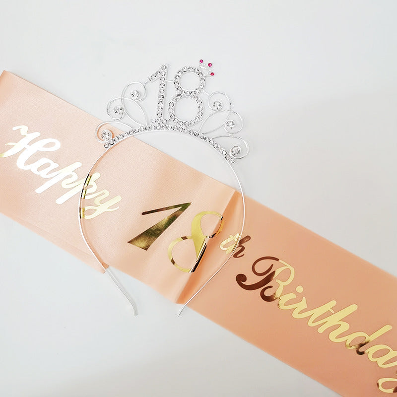 Birthday Headband &Shoulder Strap Set L2846