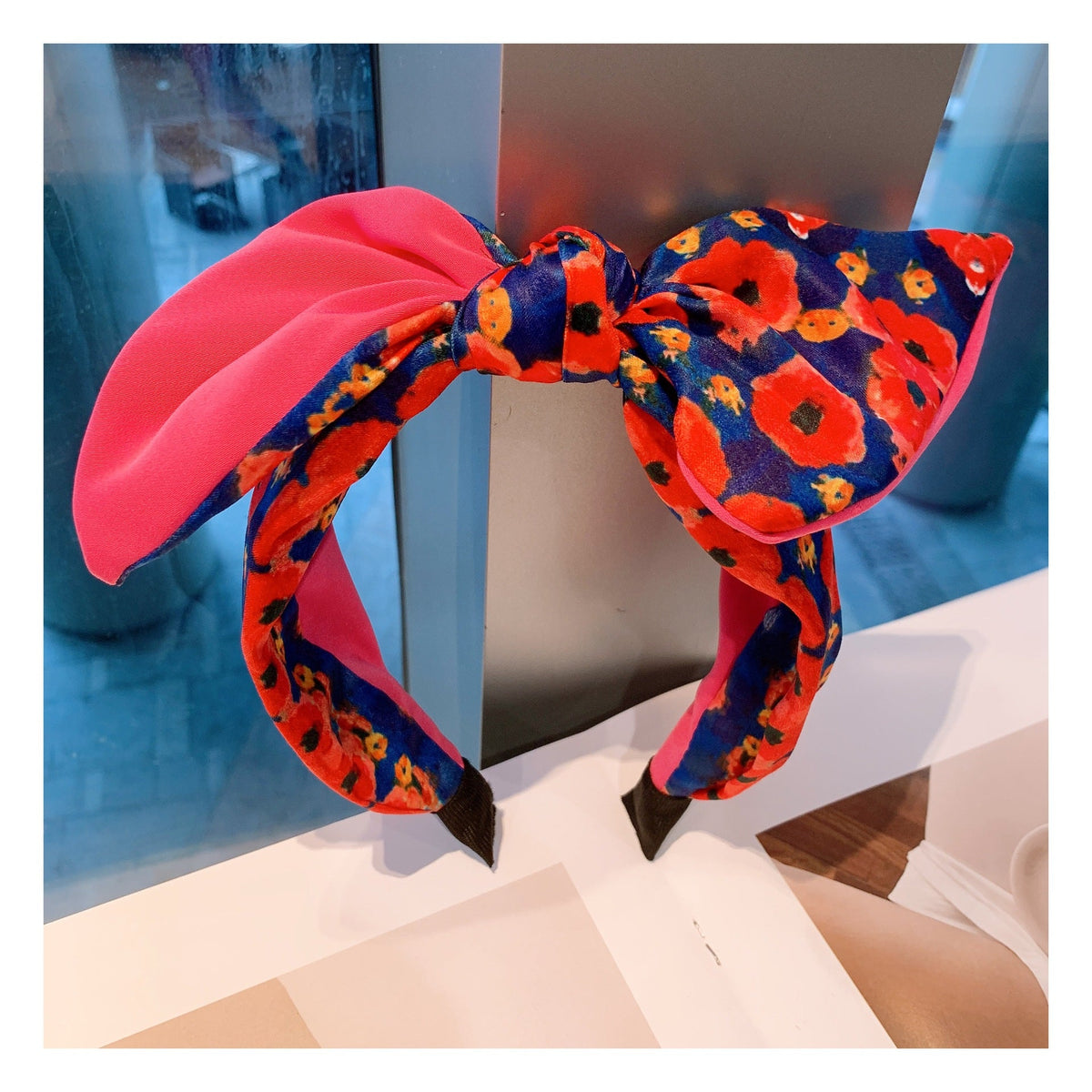 Floral Printed Bow Fabric Headband L2852