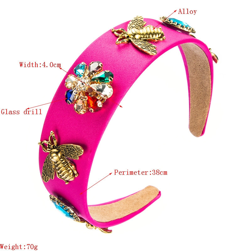 Floral Bee Crystal Headband L2863