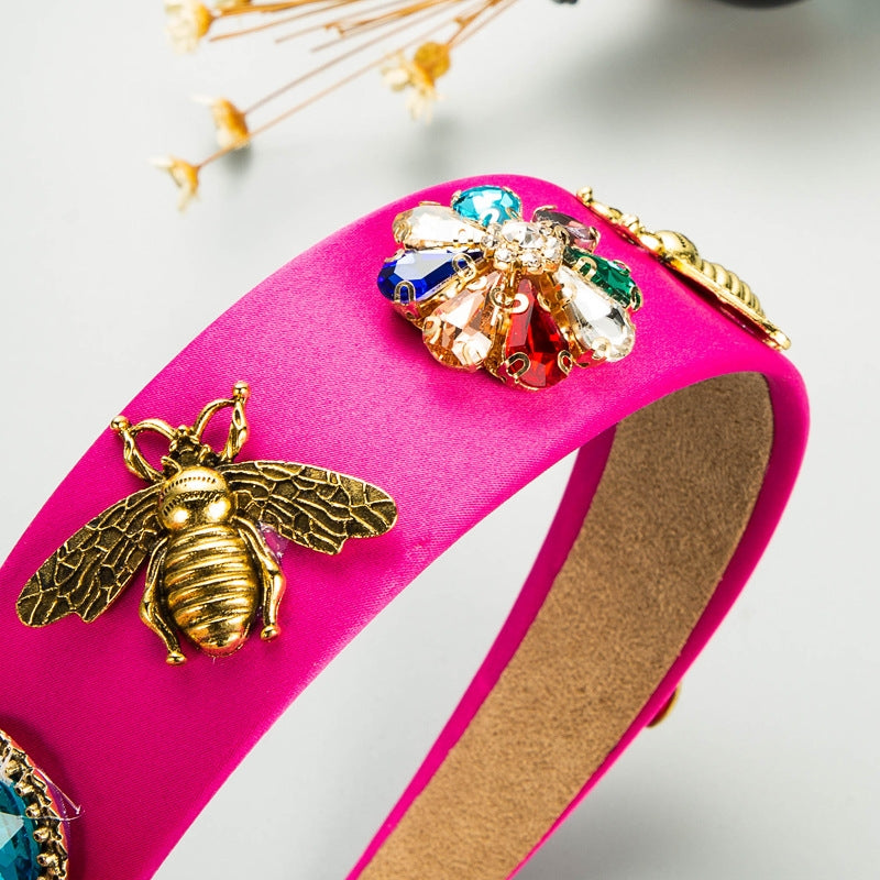 Floral Bee Crystal Headband L2863