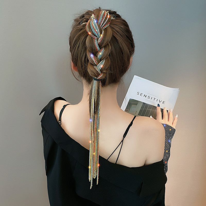 Rhinestone Tassel Hair Clip L2920