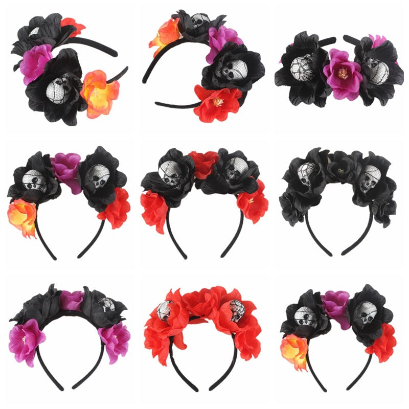 Floral Skull Headband L2929