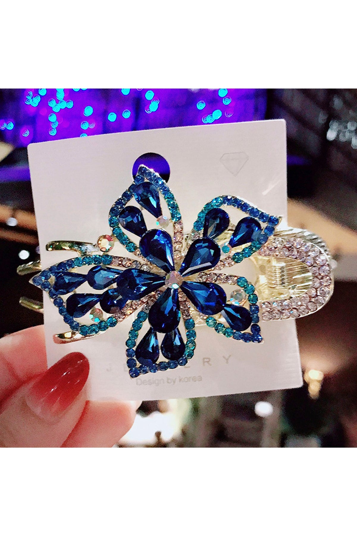 Floral Rhinestone Hair Clip L3033
