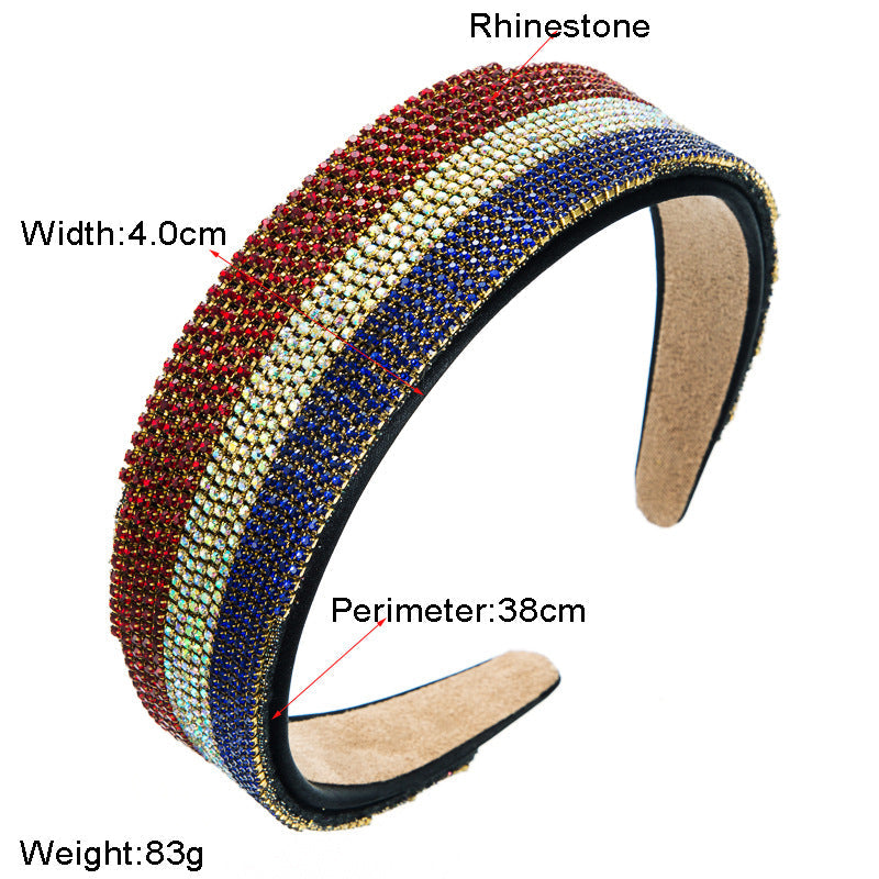 Tricolor Rhinestone Headband L3056