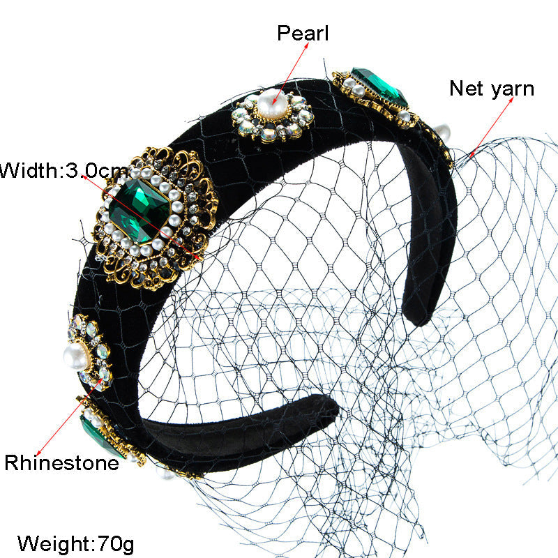 Gem Mesh Mask Headband L3076