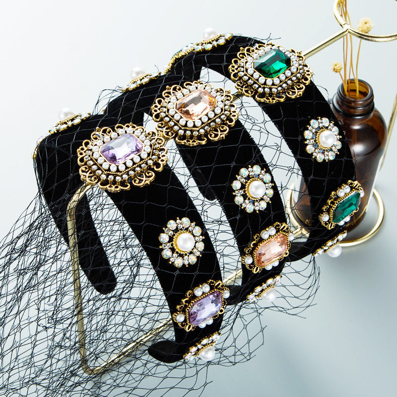 Gem Mesh Mask Headband L3076