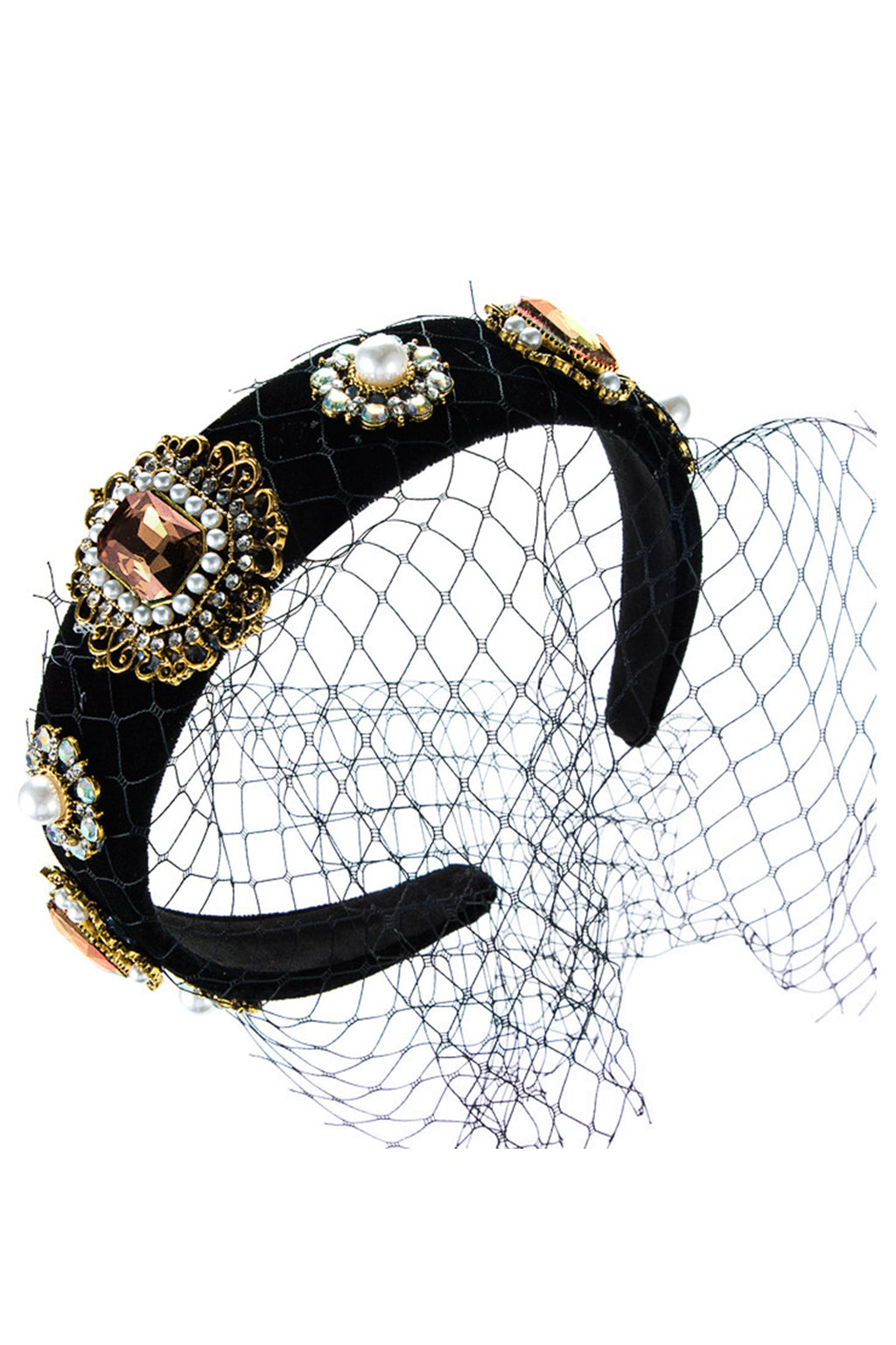 Gem Mesh Mask Headband L3076