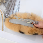 Rex Rabbit Fur Plush Hair Clip L3136