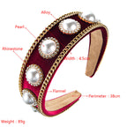 Pearl Chain Velvet Headband L3149