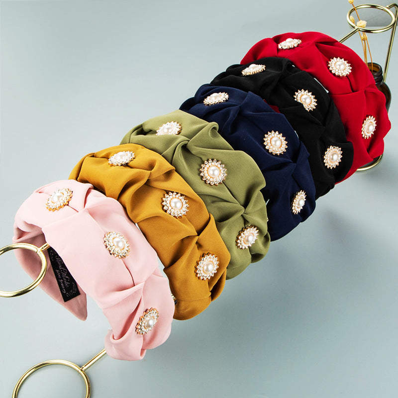 Pearl Folded Cloth Headband L3196