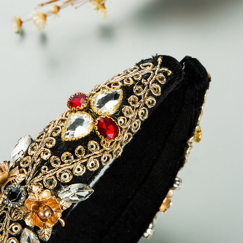 Rhinestone Sequin Velvet Headband L3224