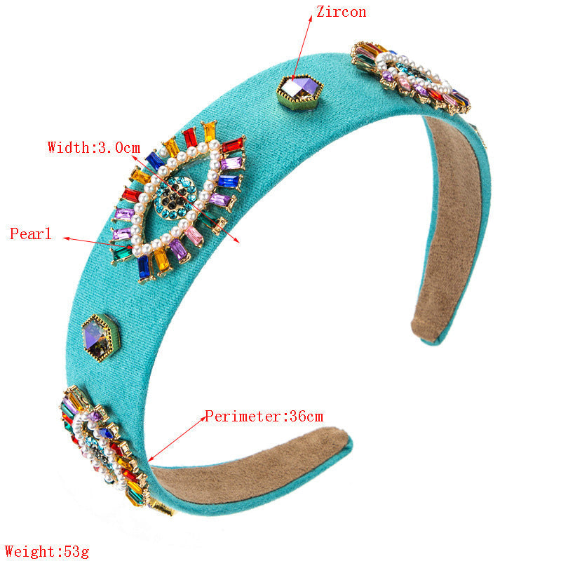 Evil Eye Rhinestone Headband L3227